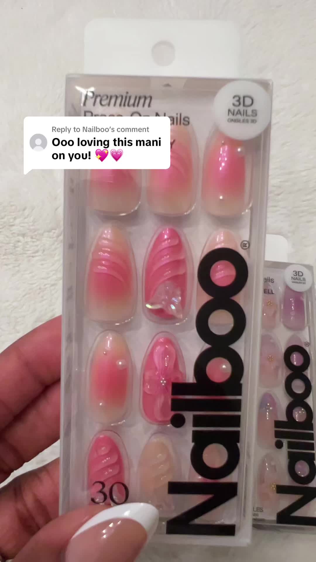 TikTok post by @coolmommy3 for Nailboo. Caption reads: Replying to @Nailboo Ultimate Cosmos in Bloom....