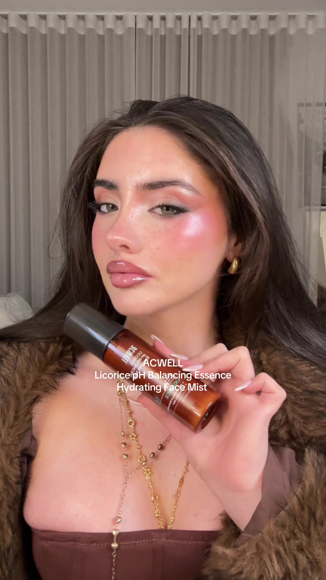 TikTok post by @bellaayar for Acwell. Caption reads: @acwell Licorice pH Balancing Essence Hydrating....