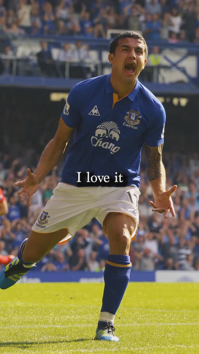 Instagram post by @tim_cahill for Copa90. Caption reads: Once an Evertonian, always an Evertonian.....