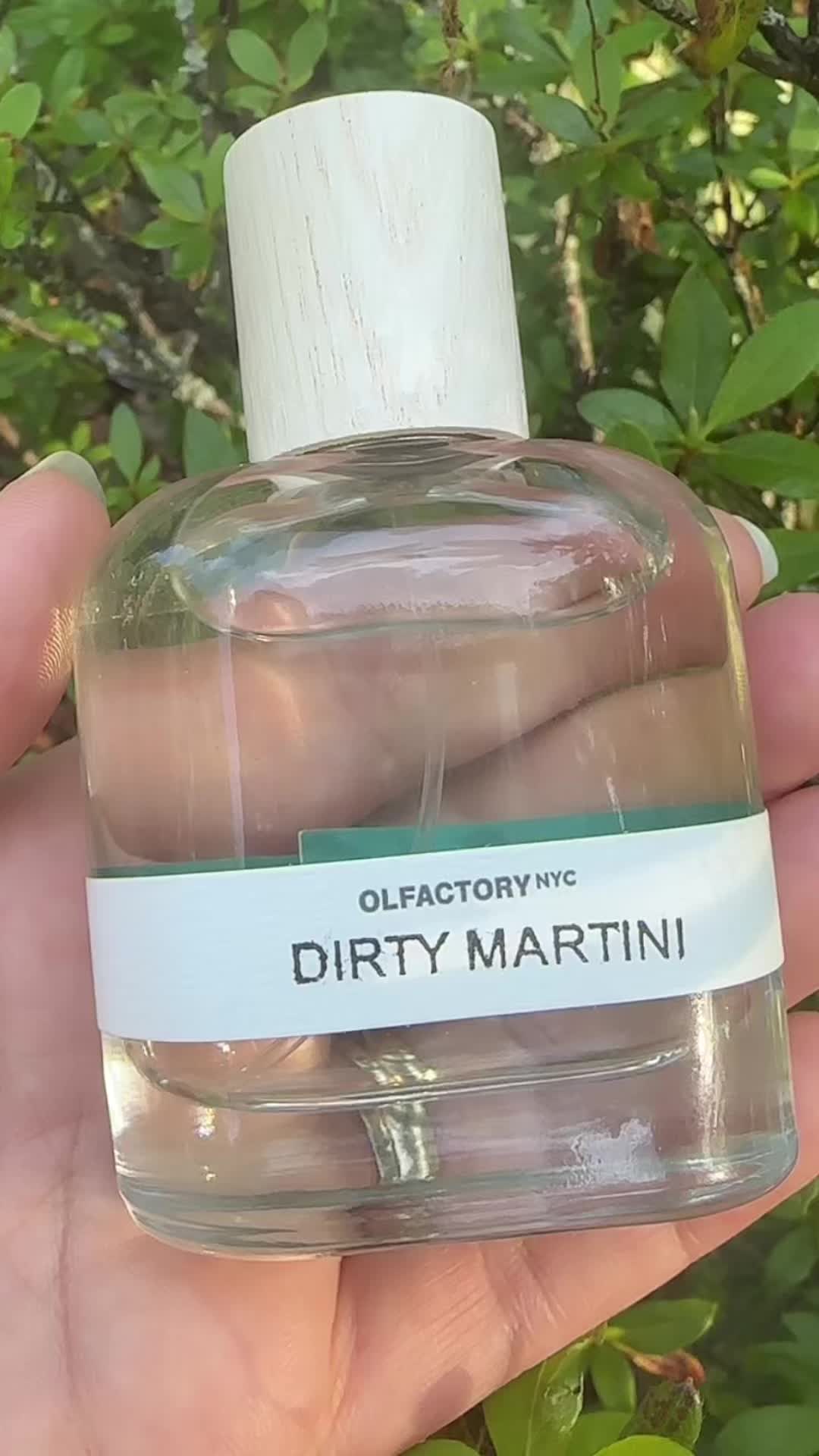 TikTok post by @anamaria.cabral_ for Olfactory NYC. Caption reads: Dirty Martini @Olfactory NYC #olfactorynyc....