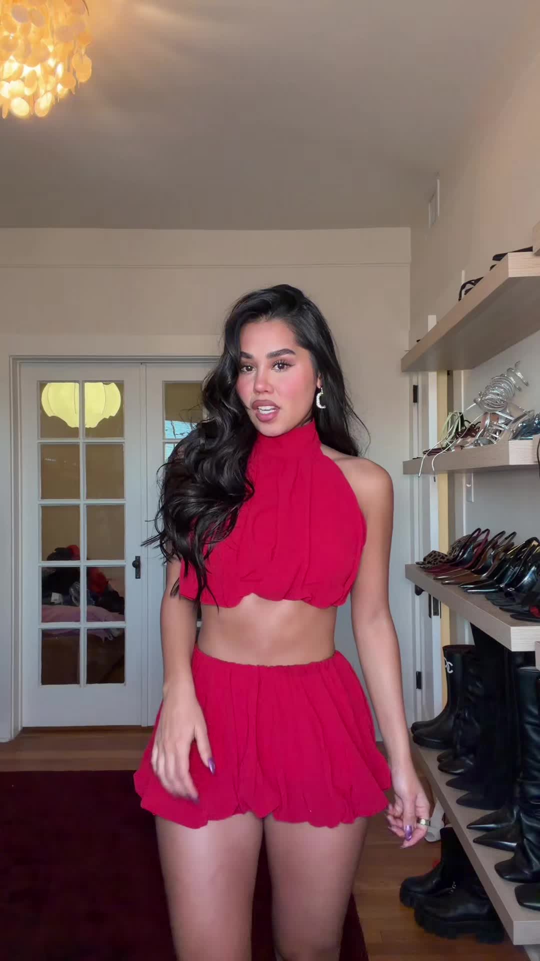 TikTok post by @lizbethponceh for Outcast Clothing. Caption reads: dream two piece set 😉😍 @Outcast #partner.