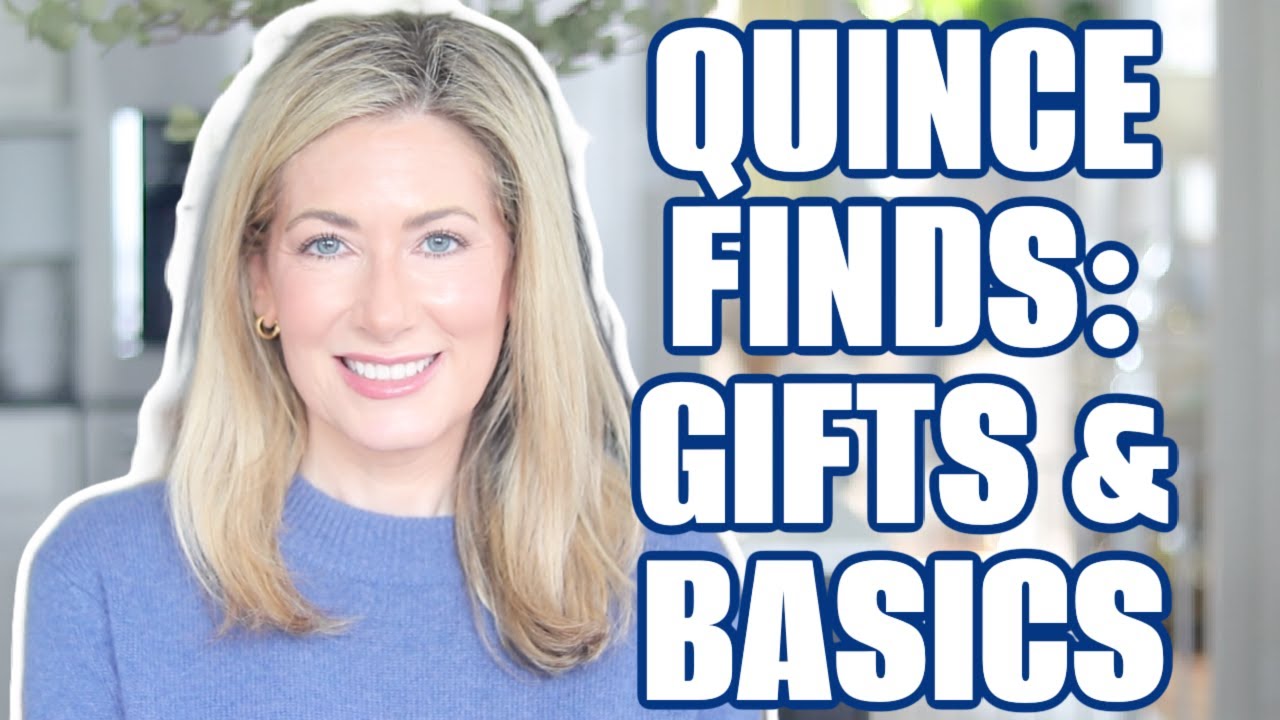 YouTube post by @MsGoldgirl for Flodesk. Caption reads: Quince Haul December 2025: Cozy Gifts & Wardrobe....