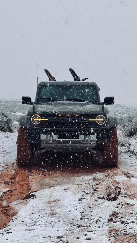 Instagram post by @tylermccaul for Ford Bronco. Caption reads: [...] weather has different plans 😑

2025 Ford....
