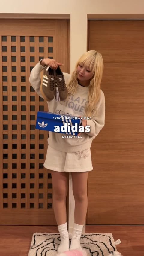 Instagram post by @_h.zs3 for Zozotown. Caption reads: ZOZOTOWNで買える可愛すぎるadidas♡
⁡
#PR #ZOZOTOWN #WEAR....