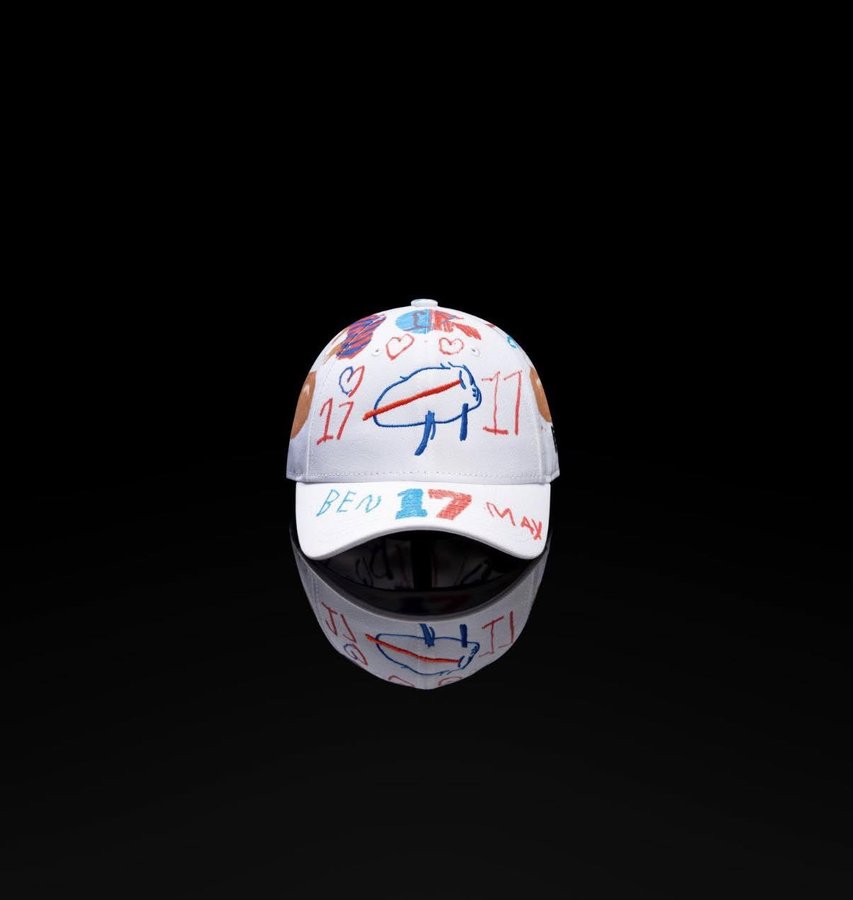 Instagram post by @adamschefter for New Era Cap. Caption reads: Josh Allen is wearing another custom @NewEraCap....