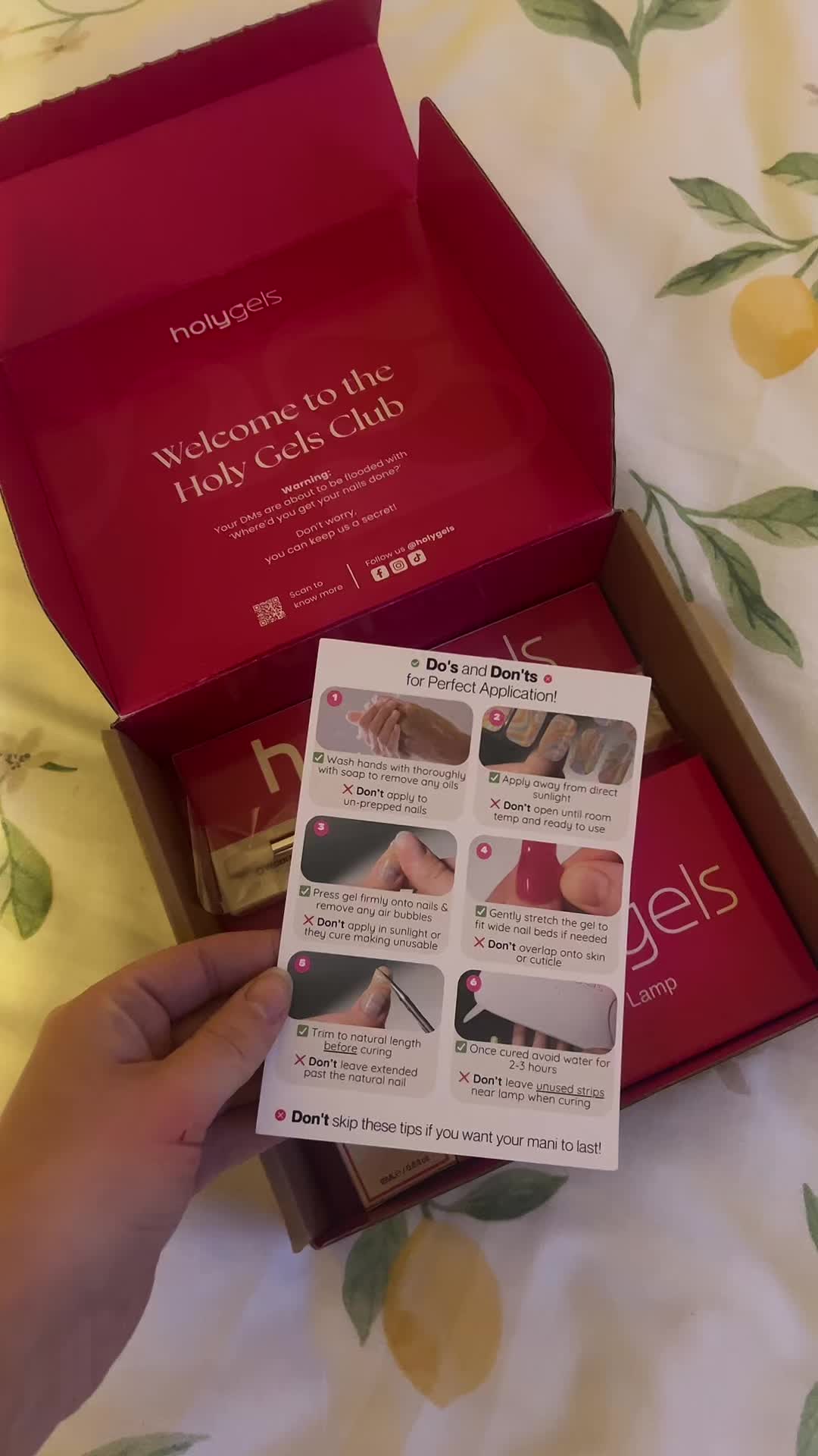 TikTok post by @michaalouisee3 for Holy Gels. Caption reads: The perfect at home nail kit from @Holy Gels lots....