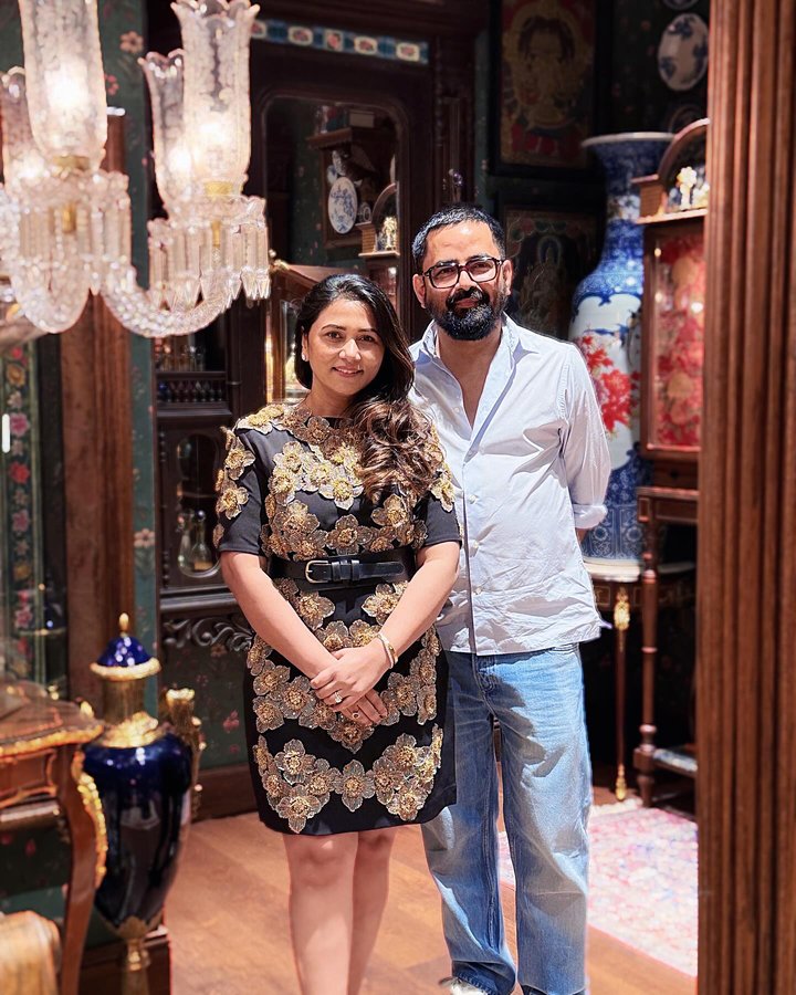 Instagram post by @thabitha_sukumar for Sabyasachi. Caption reads: “An absolute honor to meet the maestro himself,....