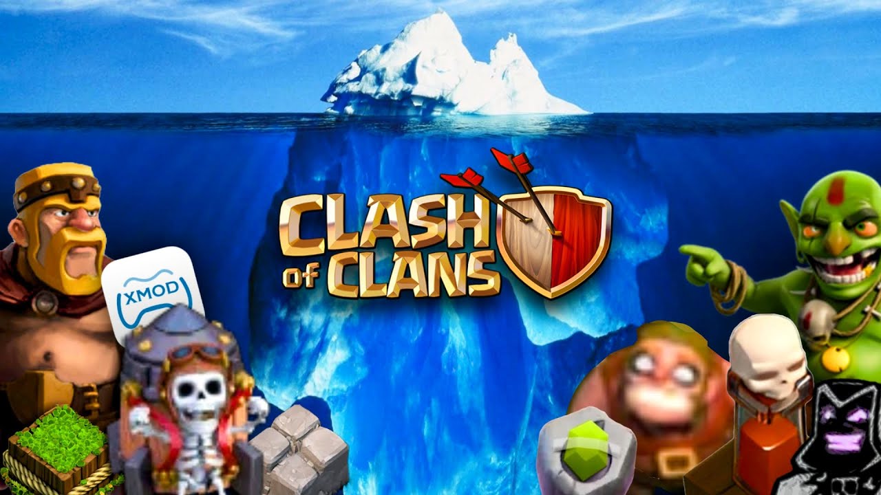 YouTube post by @HavocGaming for Supercell. Caption reads: The Ultimate Clash of Clans Iceberg Explained.