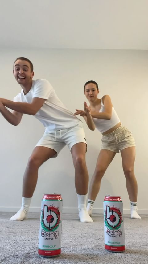 Instagram post by @jasminandjames for Bang Energy. Caption reads: Learn this new dance with @bangenergyaustralia 
....