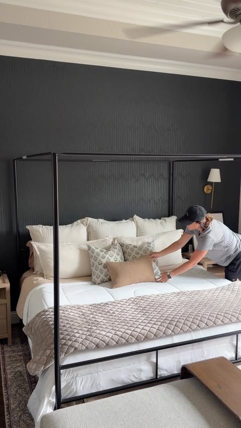 Instagram post by @homelifewithnicc for Bedsure Home. Caption reads: AD| Nothing motivates me to clean quite like a....