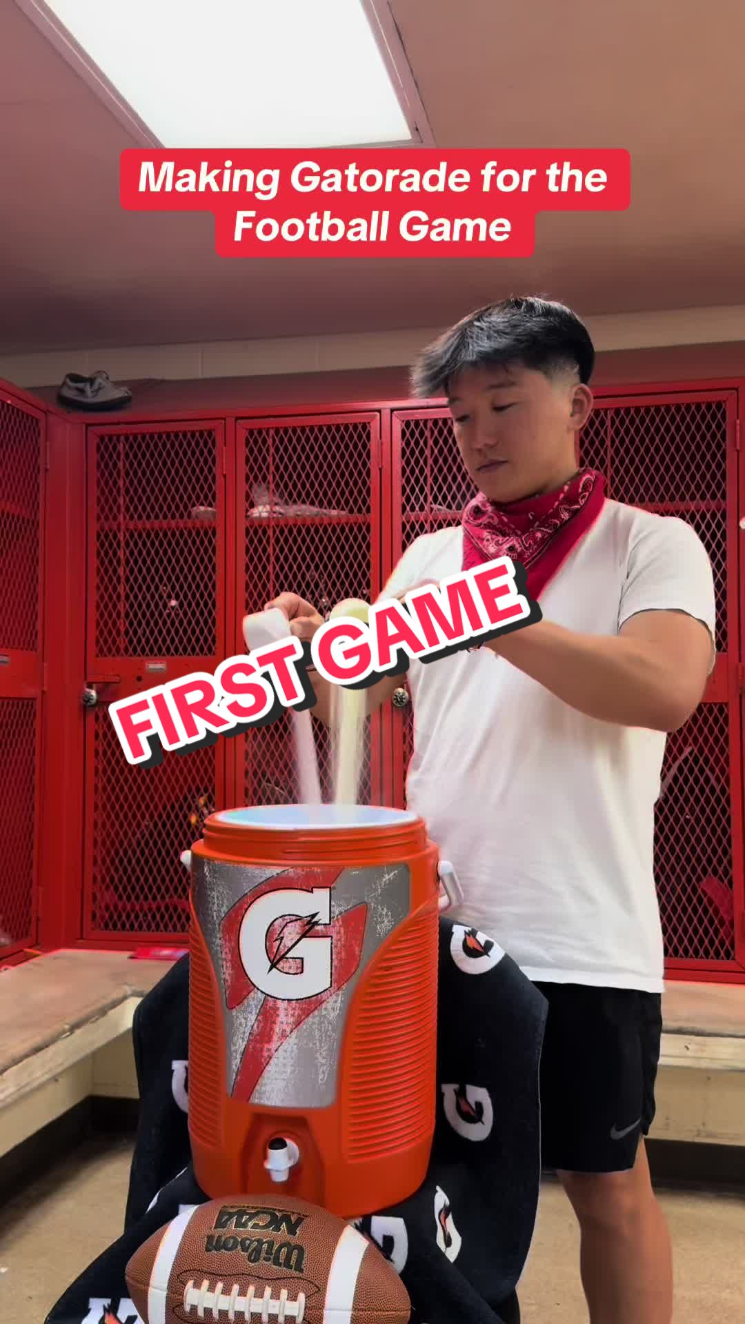 TikTok post by @mrdrinkk for Gatorade. Caption reads: I'm back @Gatorade 🫡  #gatorade #football #sports....