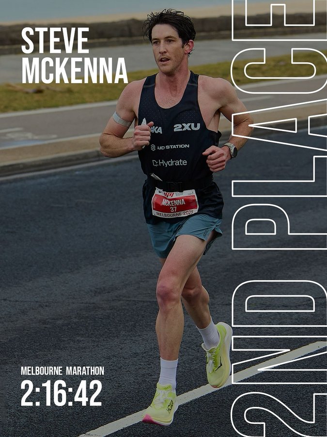 Instagram post by @olivia.eats.runs for 2XU. Caption reads: Brief was simple: execute. Result: P2 for....