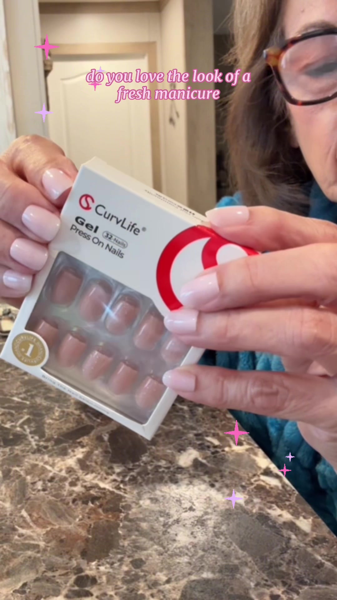 TikTok post by an influencer for Curvlife. Caption reads: [...] #NailArt #nails💅 #mani @Curvlife.