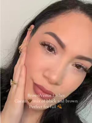 TikTok post by @justyourordinarymom for Brownvenus. Caption reads: @Brownvenus @Jolie | Lashes 🤎🤍✨ the perfect fall....