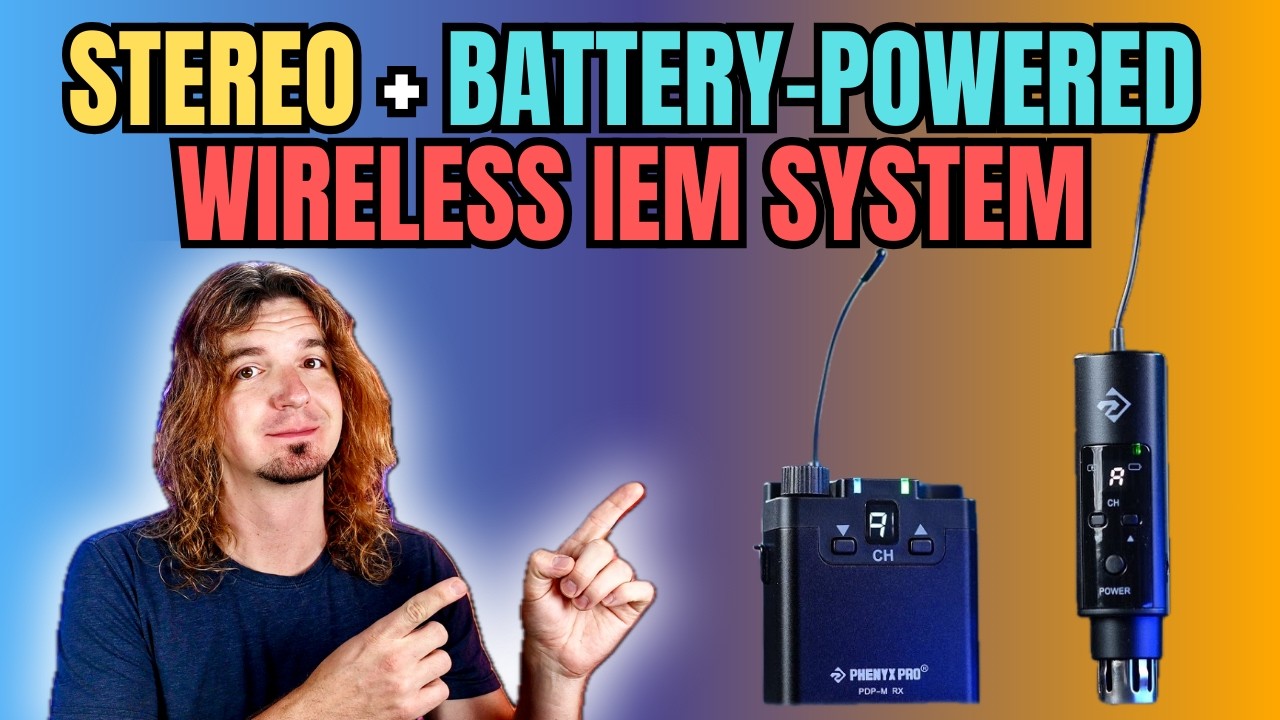 YouTube post by @ScottUhlMusic for Phenyx Pro. Caption reads: [...] / AFFORDABLE WIreless IEM System - Phenyx....