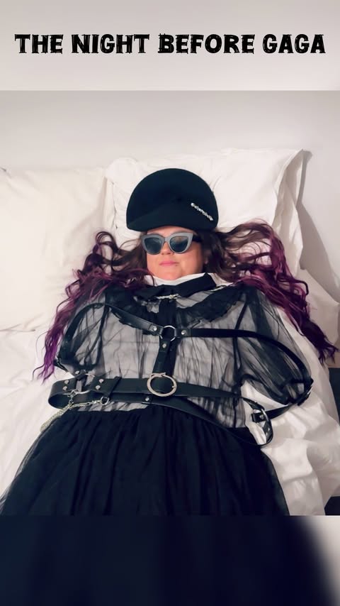 Instagram post by @luisachristie for DISTURBIA. Caption reads: [...] ✨ #littlemonsters

👗 & ⛓️ (adpr) @disturbia.