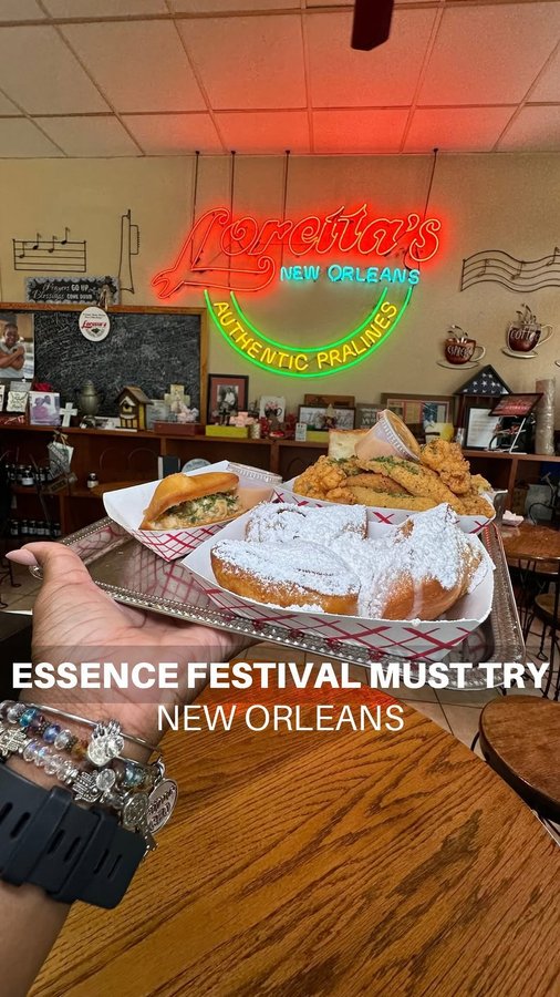 Instagram post by @tamlovestoeat for Visit New Orleans. Caption reads: [...] in New Orleans. #tamlovestoeat....