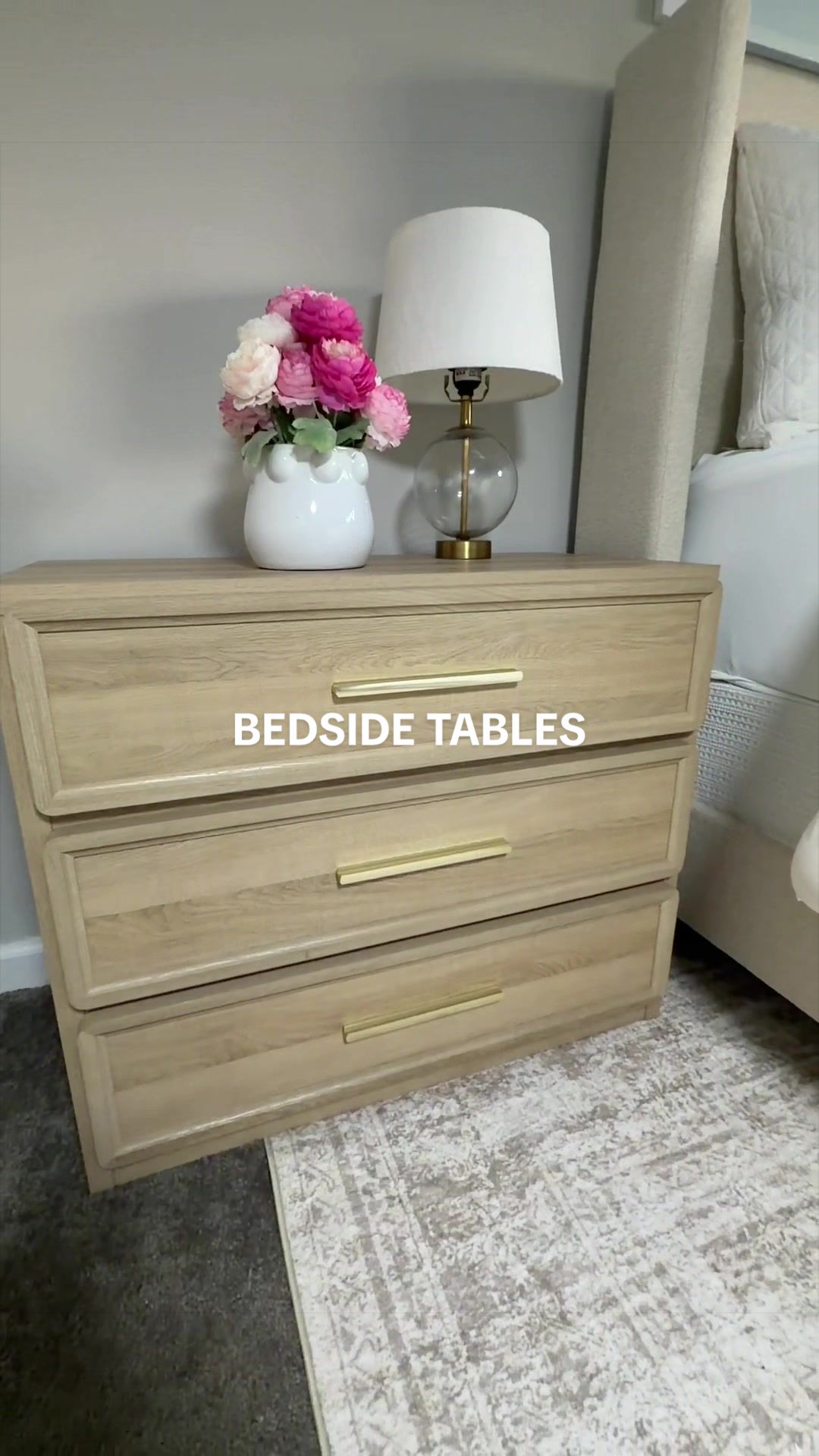 TikTok post by @jess.favoritefinds for SICOTAS. Caption reads: [...] bedside tables that actually look good....
