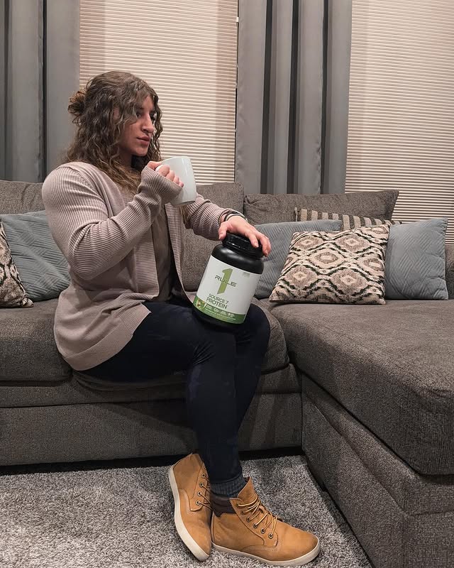 Instagram post by @mdingesfit for Rule One Proteins. Caption reads: [...] thank me later....