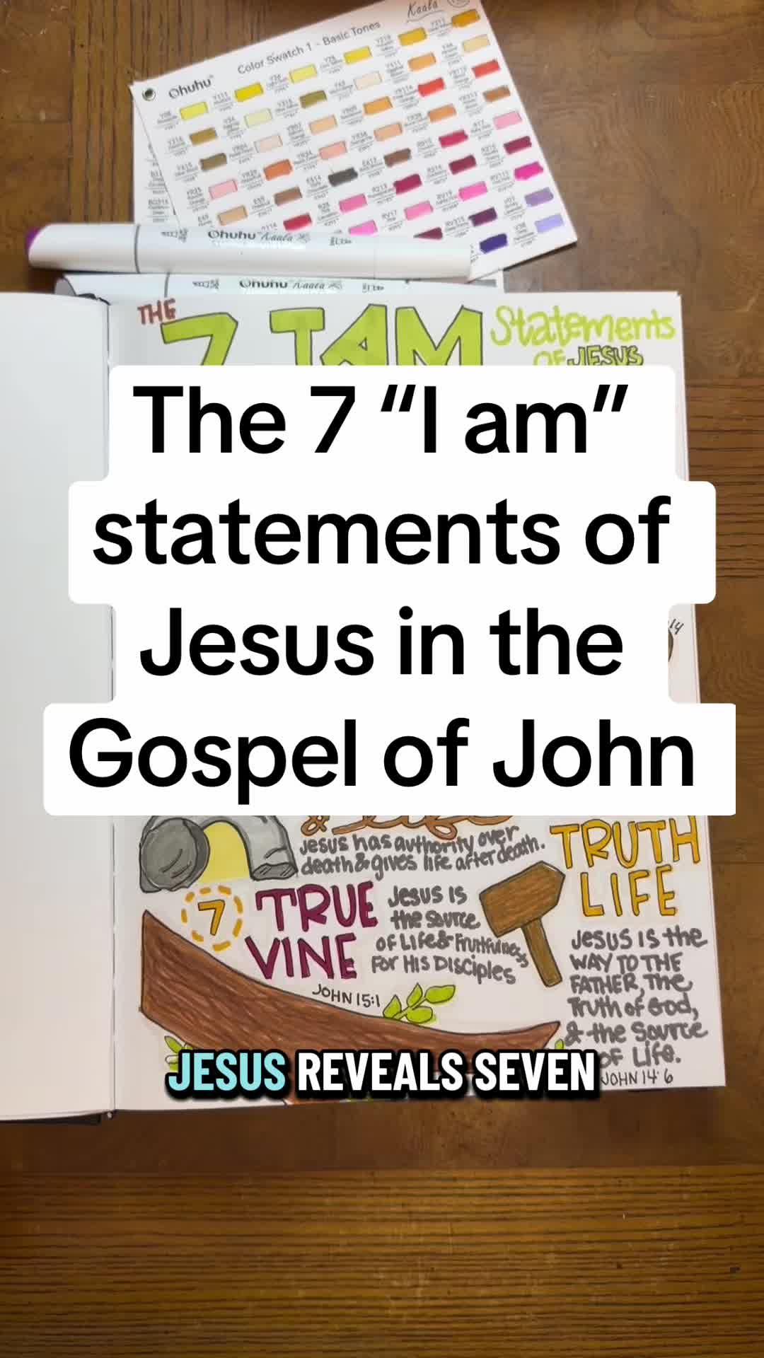 TikTok post by @bibleberrystudynotes for Ohuhu. Caption reads: [...] the markers I’m using are from @Ohuhuart....