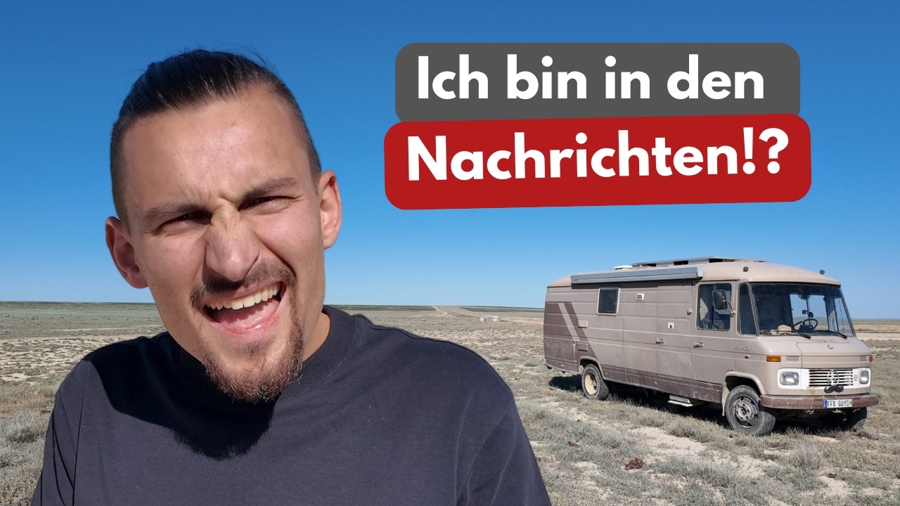 YouTube post by @muchogustl for EcoFlow. Caption reads: Suddenly Famous (Overlanding Kazakhstan) vlog.