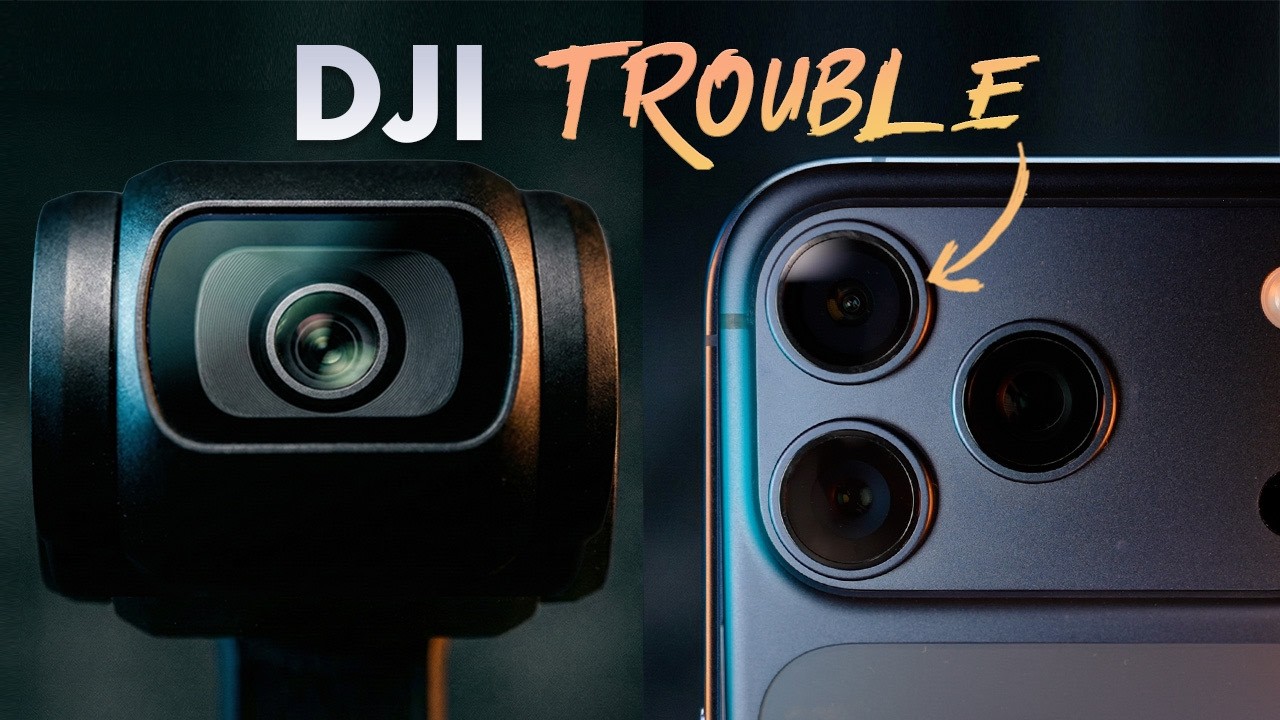 YouTube post by @thefilmalliance for Audiio. Caption reads: Can DJl's Pocket Camera Beat Apples iPhone 17 Pro.