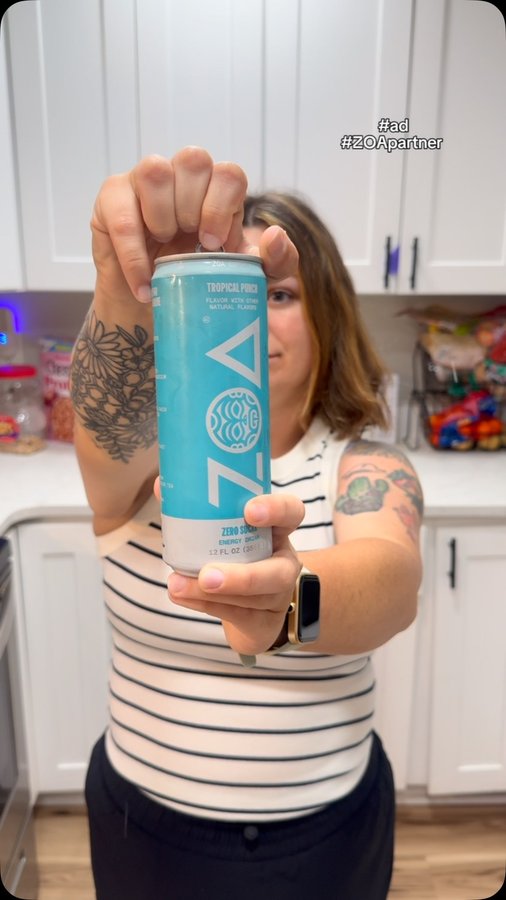 Instagram post by @kerry.flan6 for ZOA Energy. Caption reads: #AD #ZOApartner As someone who is on a health....