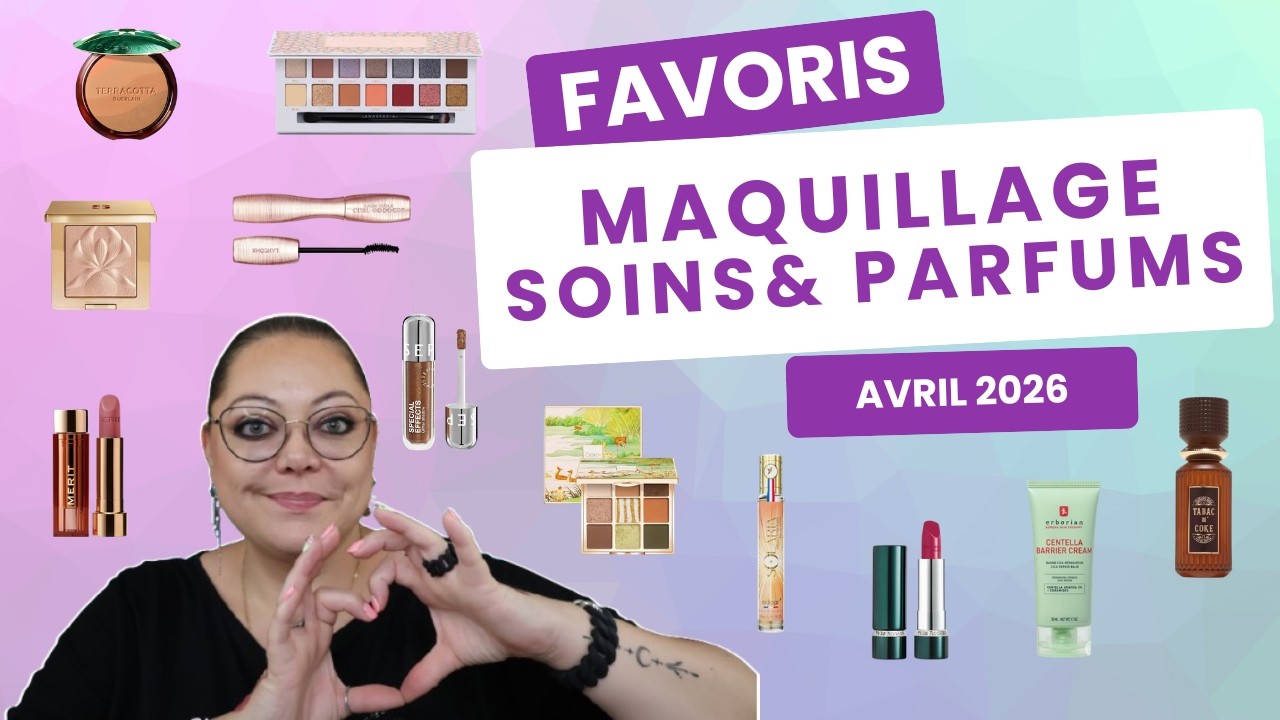 YouTube post by @AudreyINHO for iGraal. Caption reads: FAVORITES: makeup, skincare and fragrances (April....