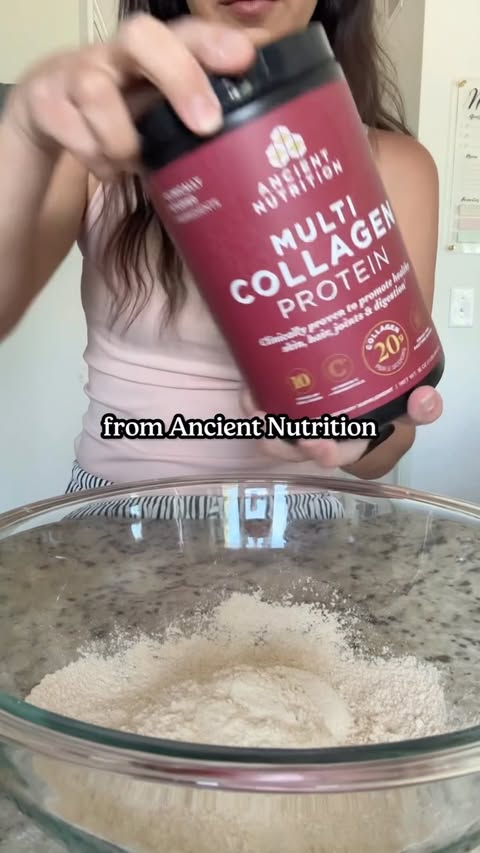 Instagram post by @the.balanced.nutritionist for Ancient Nutrition. Caption reads: Chocolate Veggie Muffins with @ancientnutrition....