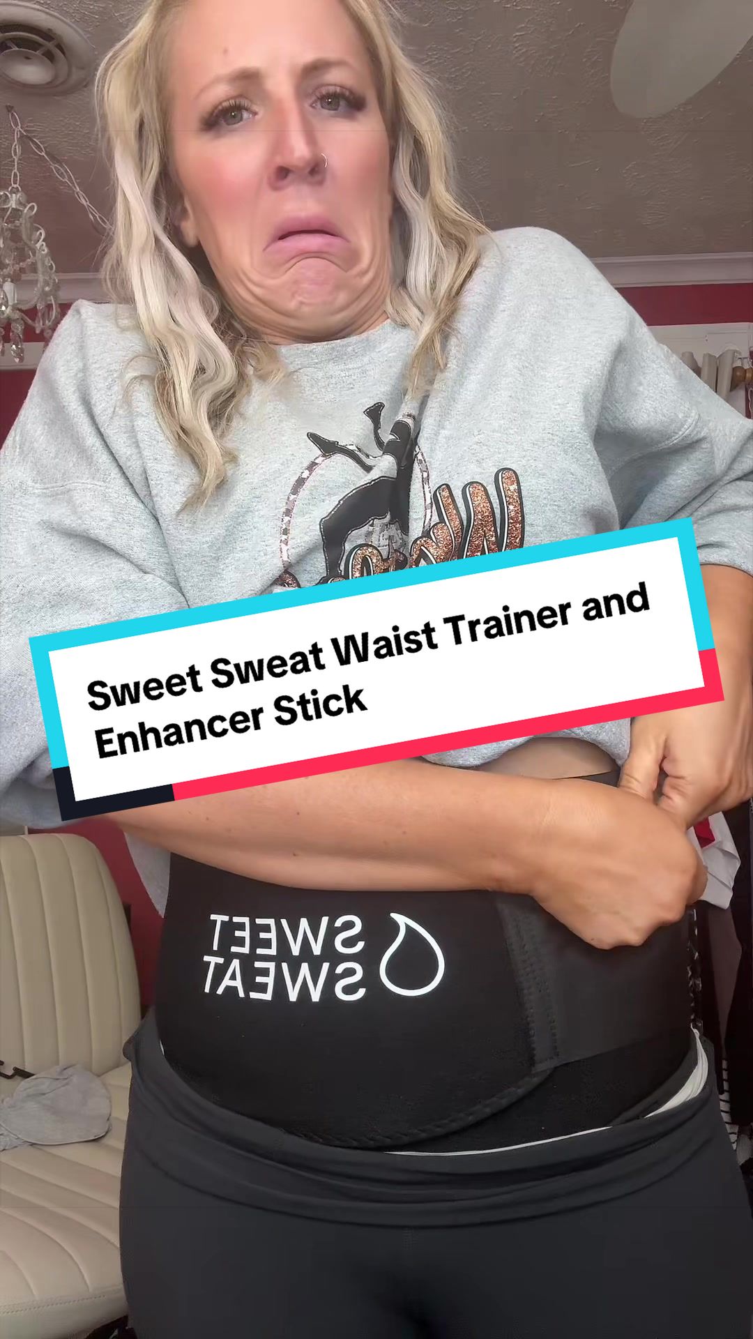 TikTok post by @brittanybrown749 for Sweet Sweat. Caption reads: CHECK YOUR COUPONS @Sweet Sweat #sweetsweat [...].