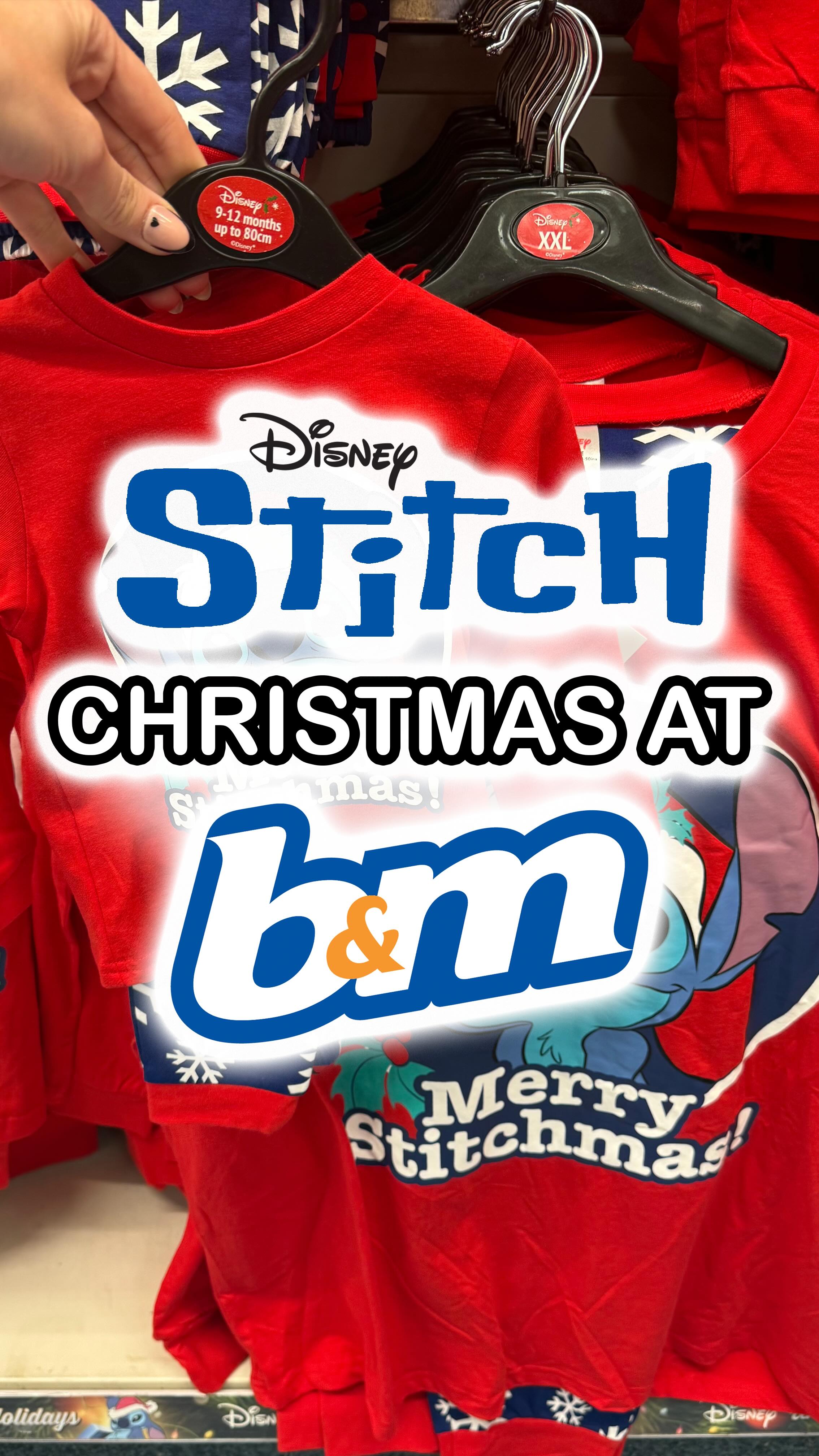Instagram post by @ashleighmoneysaver for B&M Stores. Caption reads: It’s officially Stitchmas at @bm_stores 💙🎄....