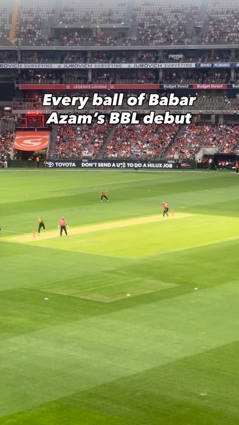 Instagram post by @shannerzzzz_ for Kayo Sports. Caption reads: What did you think of Babar Azam’s first hit of....