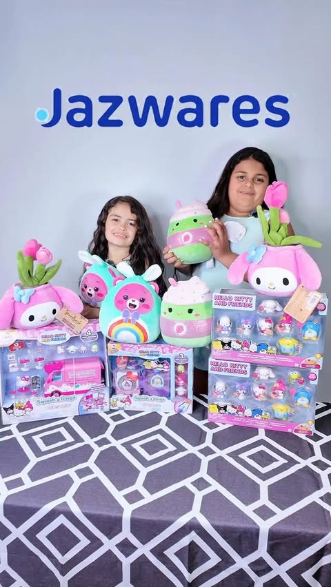 Instagram post by @haileyandbailey_ for Squishmallows. Caption reads: [...] Squish era 🫶✨ First… these adorable....