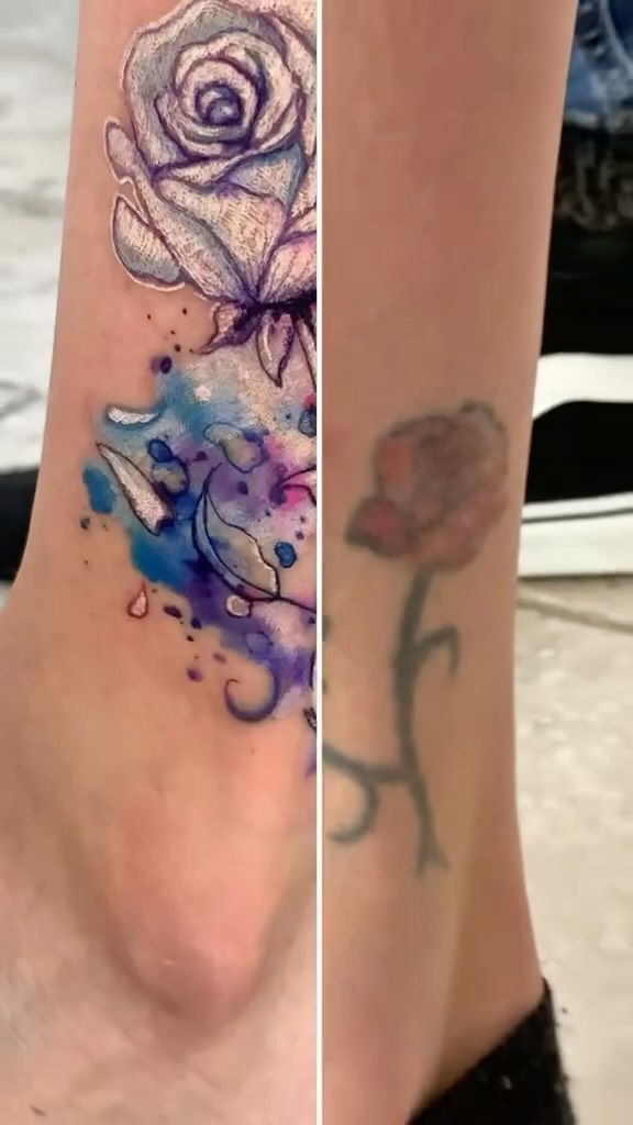 Instagram post by @laura.caselles for Dynamic Color. Caption reads: [...] por: @jconlytattoo @dynamiccolor....