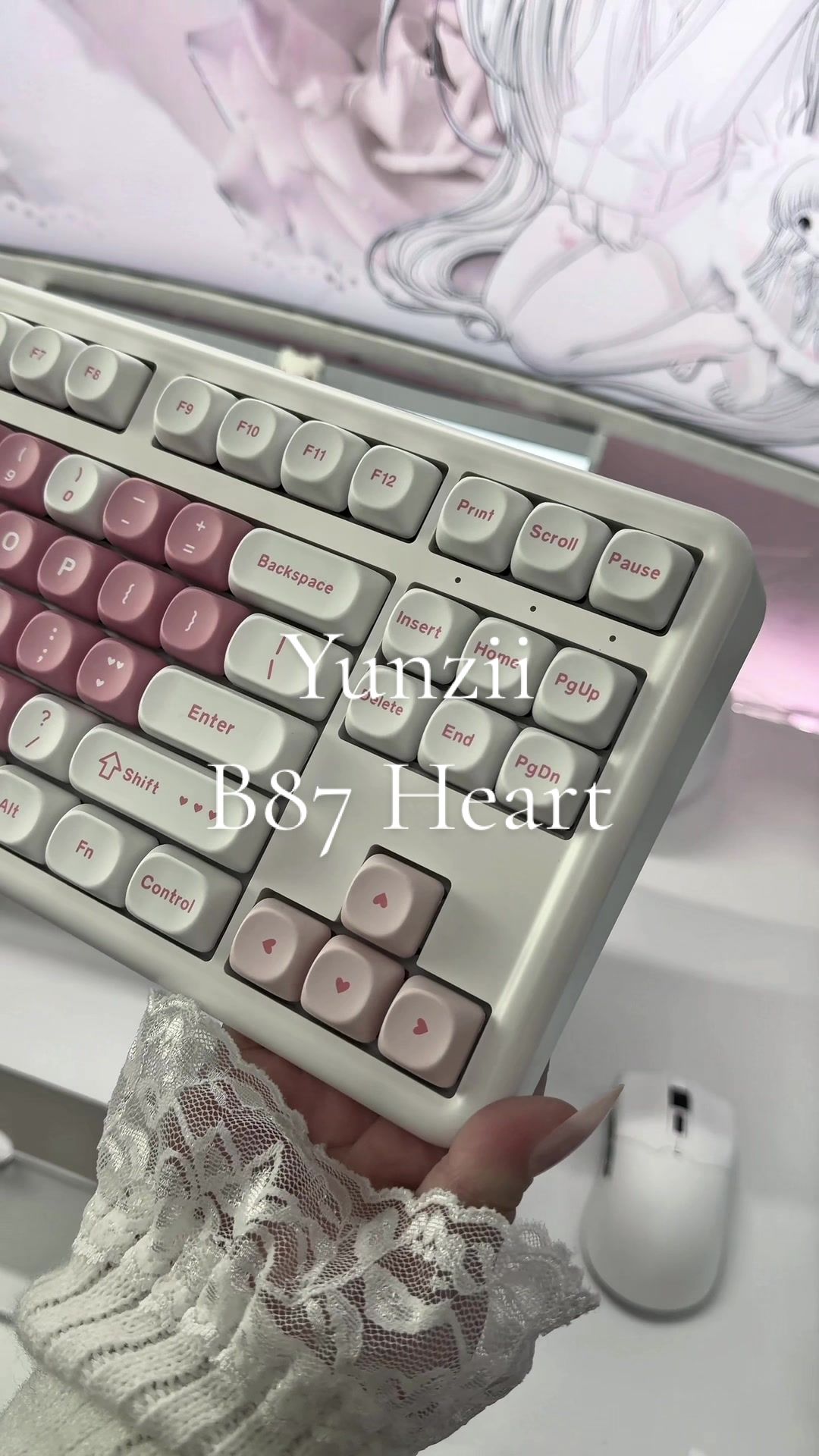 TikTok post by @fleurisx for YUNZII. Caption reads: yunzii’s cocoa cream switches on this keyboard....