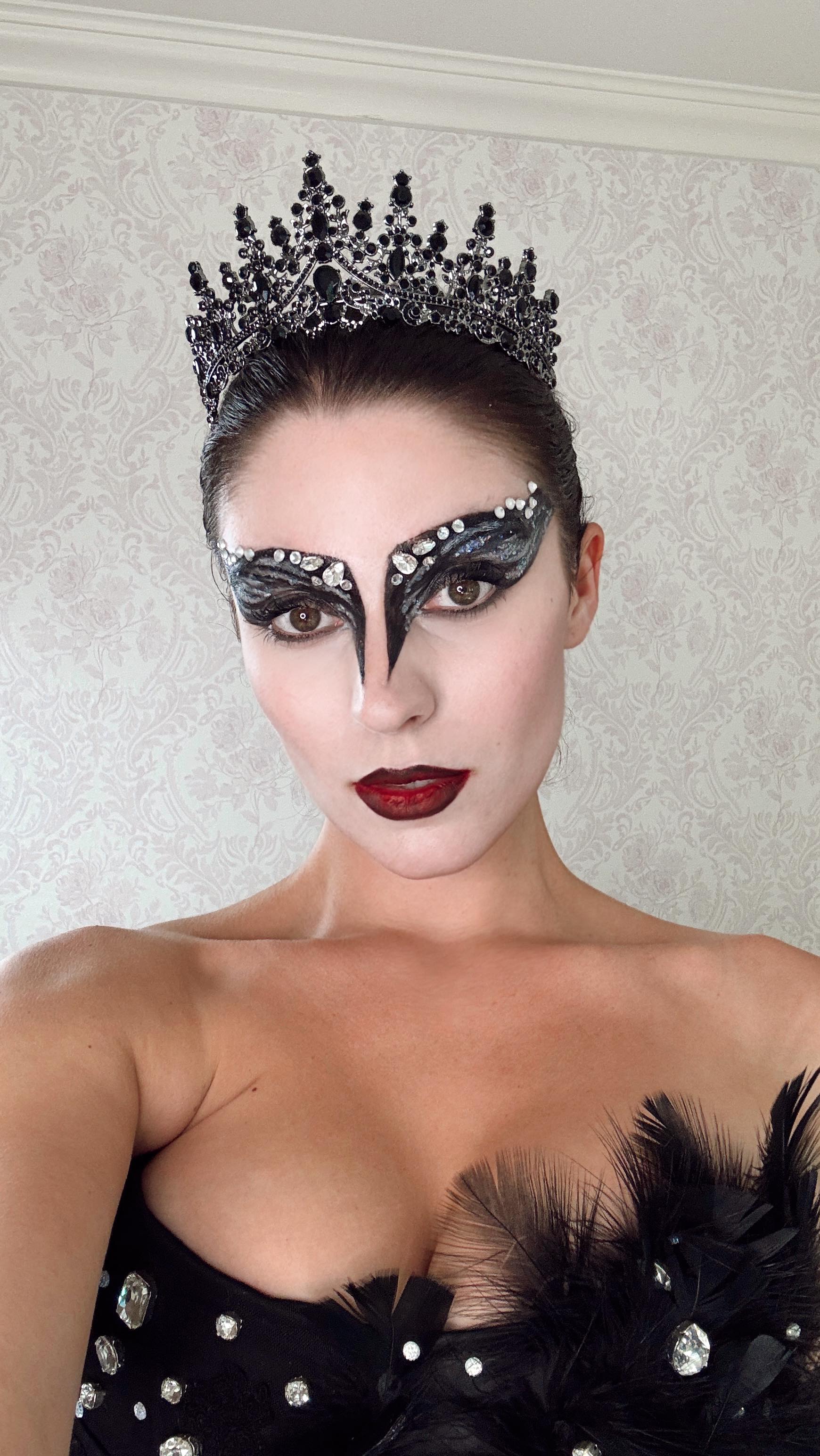 Instagram post by @tayamillerr for Searchlight Pictures. Caption reads: lots of feathers later, here’s how i made my Black....