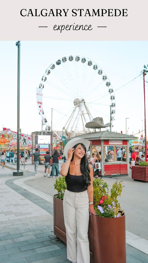 Instagram post by @helloangelia for Tourism Calgary. Caption reads: [...] you visit Calgary Stampede? 😍....
