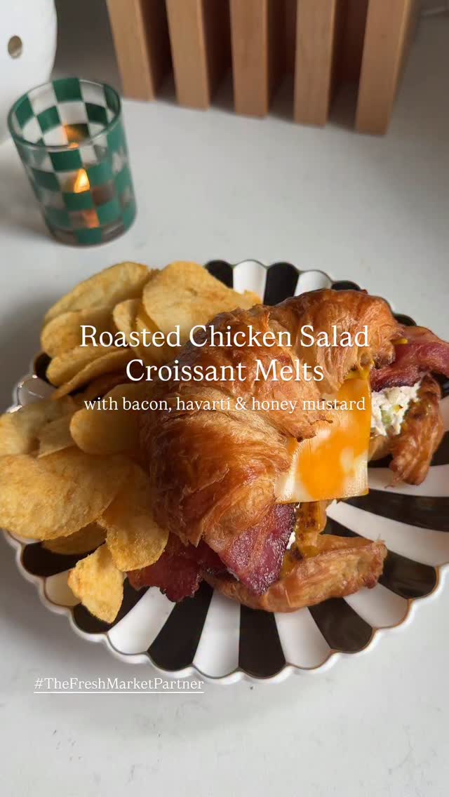 Instagram post by @grilledcheesesocial for The Fresh Market. Caption reads: Ok y’all… creamy roasted chicken salad, crispy....