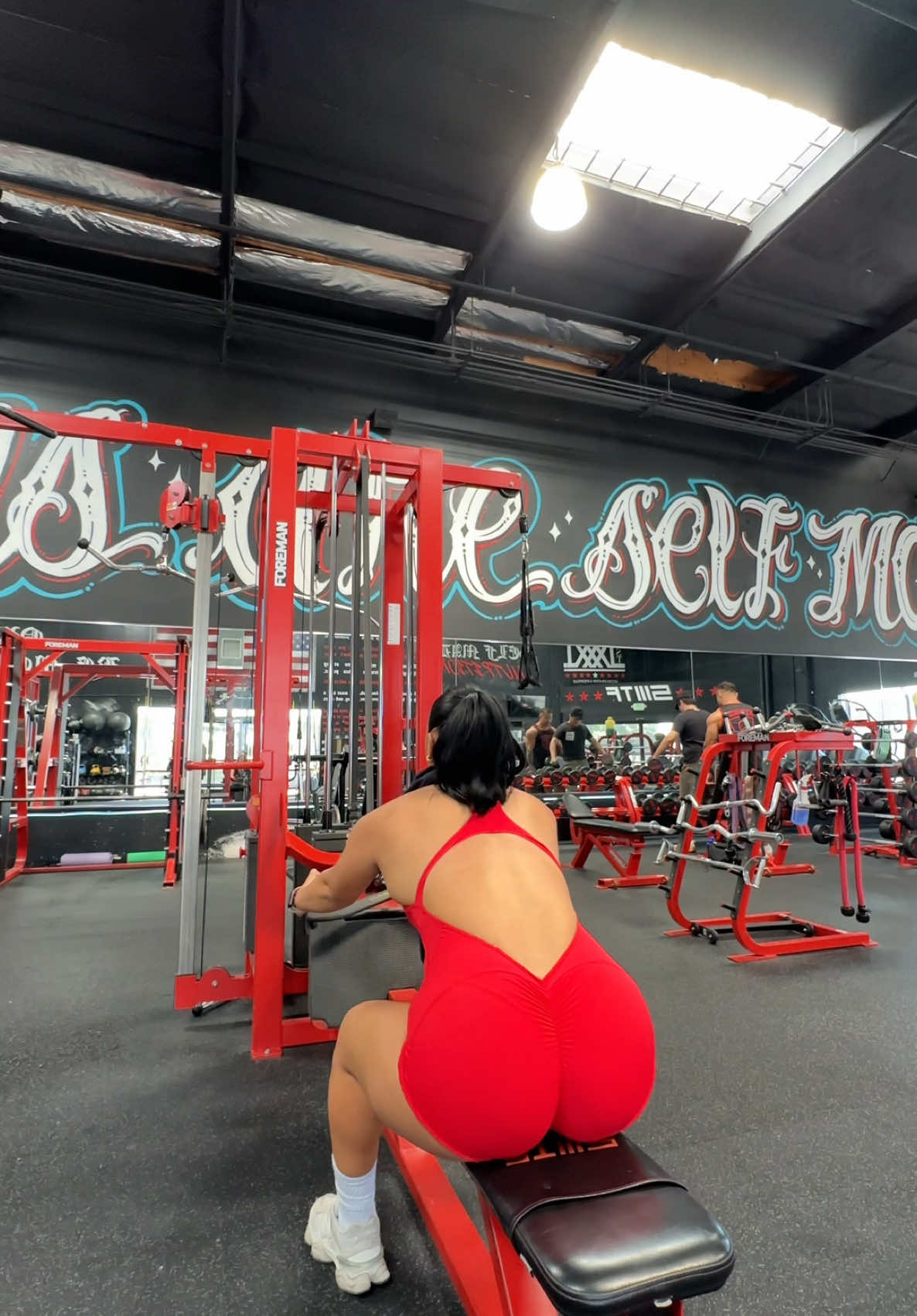 TikTok post by @toricazares for Diosa Fit. Caption reads: [...] romper in cheery red🍒 dc: Tori ❤️‍🔥@Diosa....