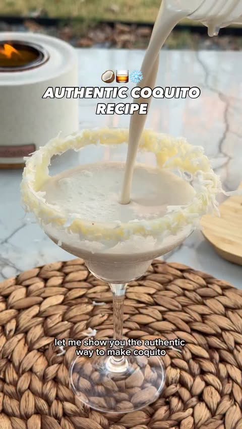 Instagram post by @thecaroandtina for solostove. Caption reads: Authentic Holiday Coquito🥥✨ with the @solostove....