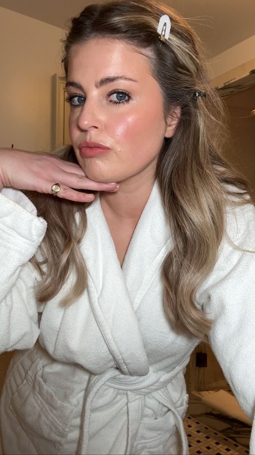 Instagram post by @alisonhopemurray for Sleeper. Caption reads: [...] using all @lorealpro 
Dress from....