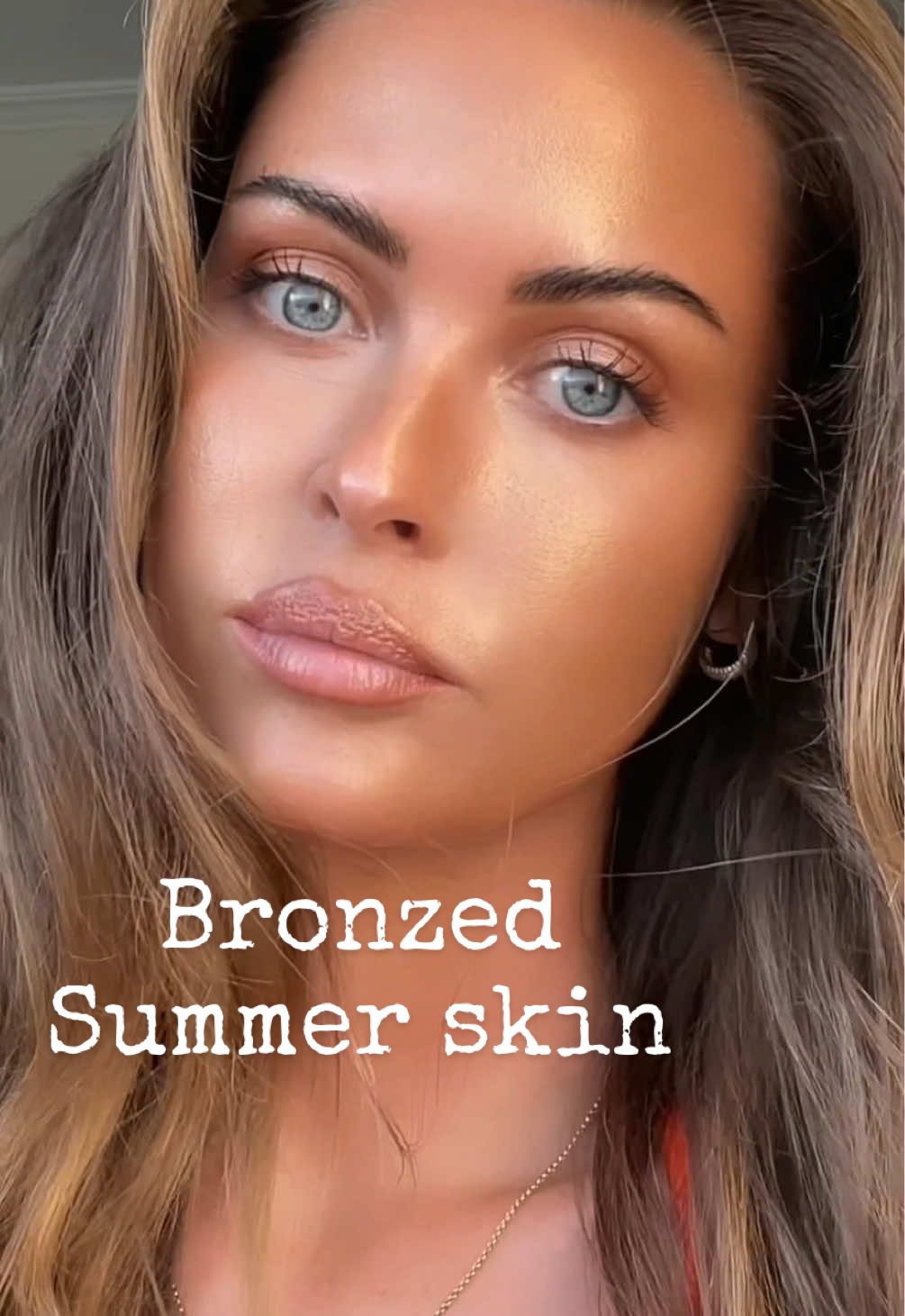 TikTok post by @muriellevs for Natasha Denona. Caption reads: Here’s what I’ve used for a bronzed summer skin: ....