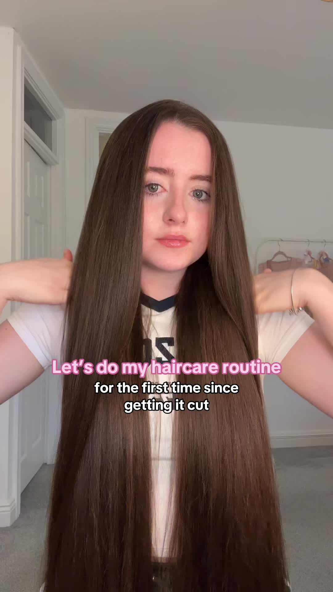 TikTok post by @aussie_wannabes for Space NK. Caption reads: My hair care routine since getting a haircut....