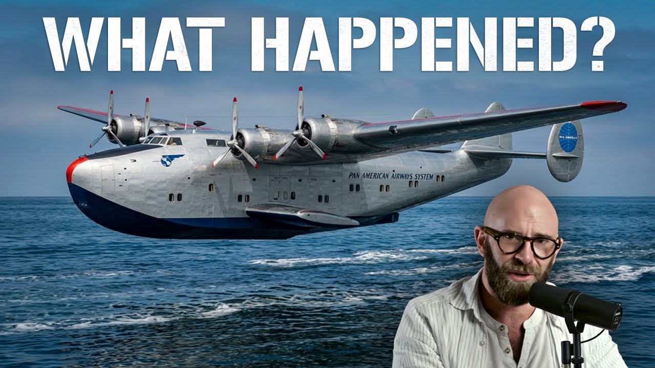 YouTube post by @megaprojects9649 for Huel. Caption reads: Flying Boats: The Boeing 314 Clipper.