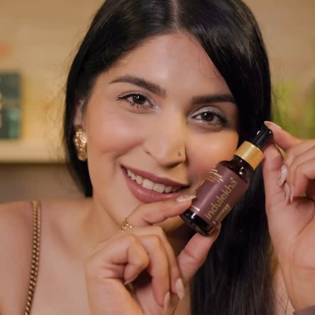 Instagram post by @shreyajain26 for Indulekha. Caption reads: Stop worrying about what goes into your haircare....