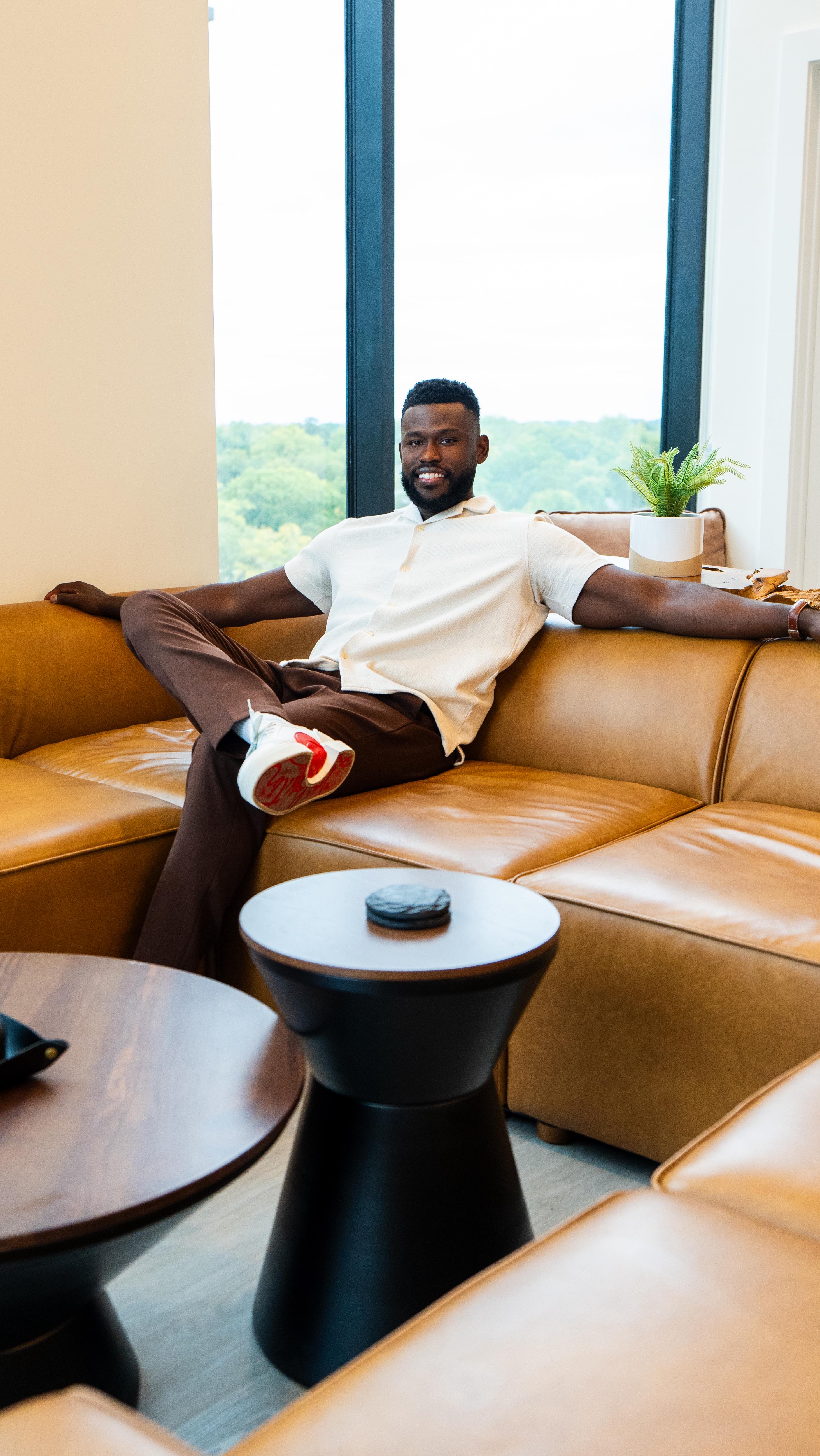 Instagram post by @jaylan_mobley for Burrow. Caption reads: [...] a complete transformation thanks to @burrow....