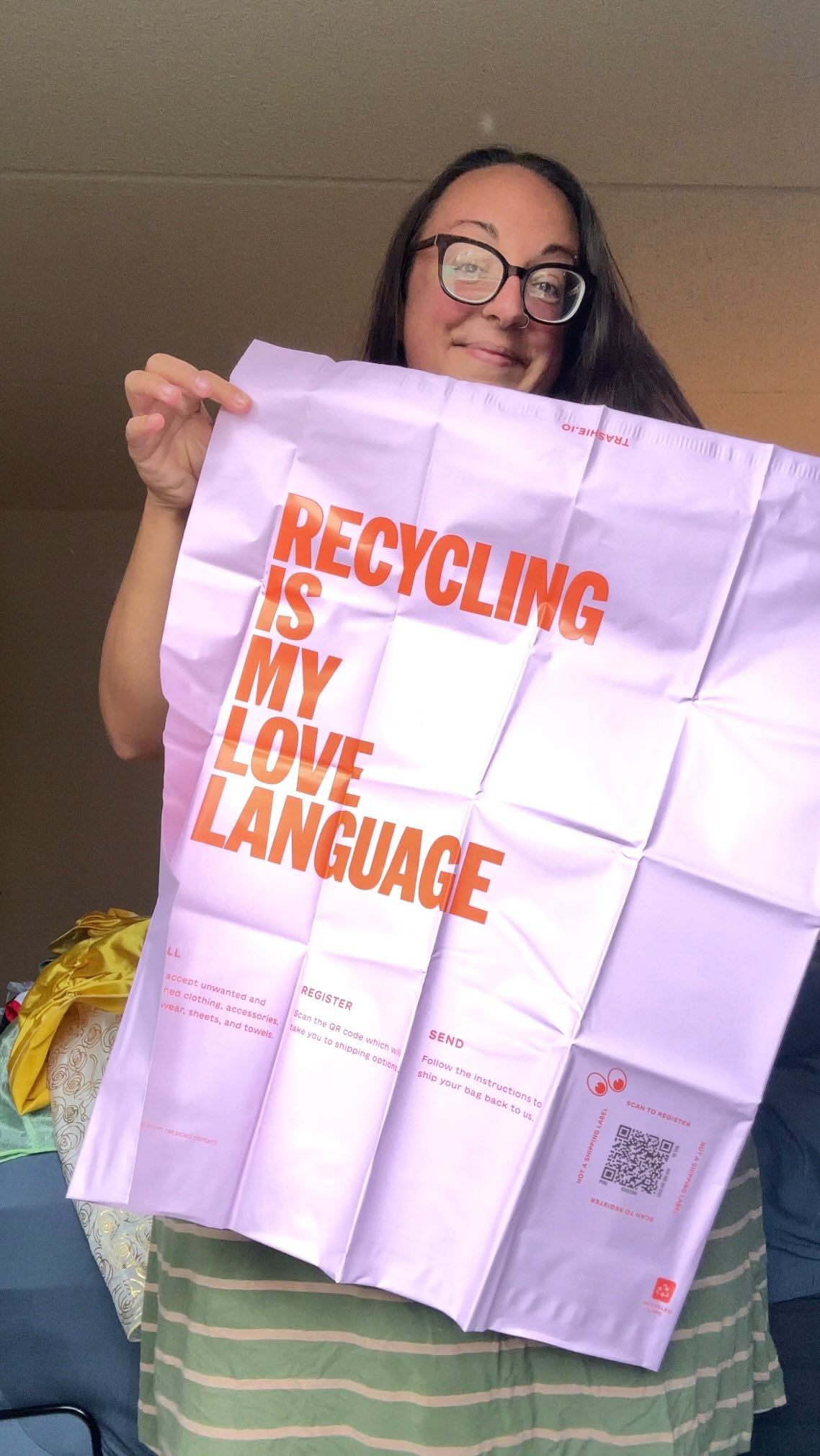 Instagram post by @laurynclare_ for Trashie. Caption reads: Clearing out old Halloween costumes with Trashie.....