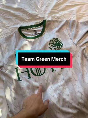 TikTok post by @westerosi0 for Game of Thrones. Caption reads: Team Green Merch - GIFT - @Game of Thrones @HBO....