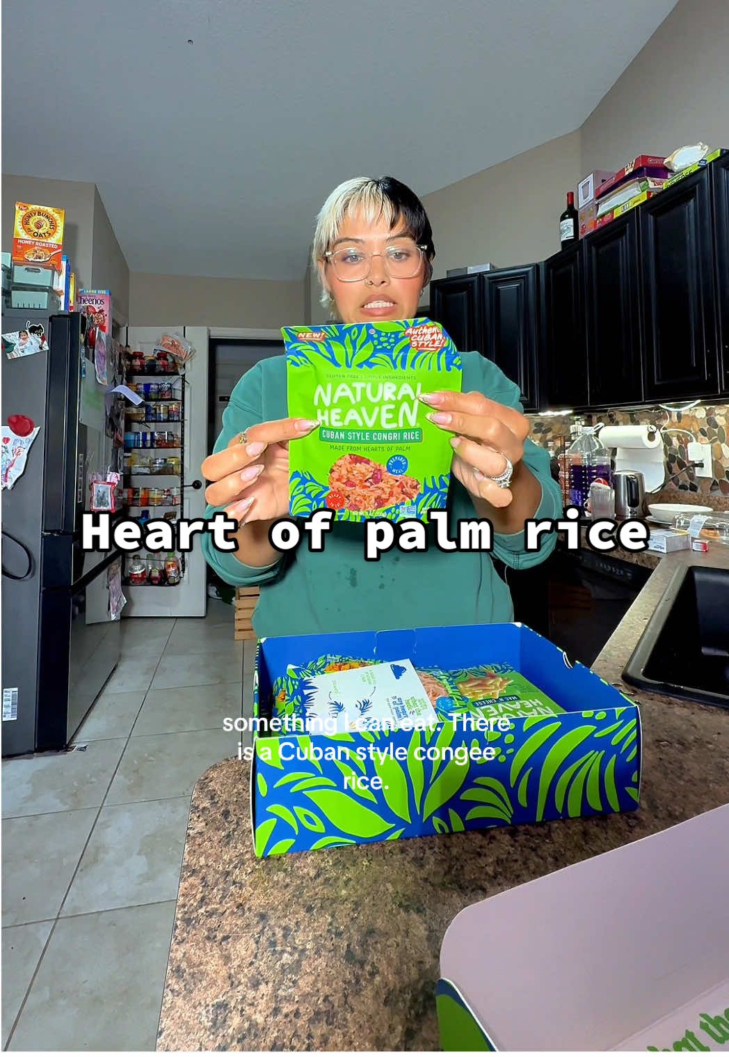 TikTok post by @bitesofdiabetes for Natural Heaven. Caption reads: Heart of palm rice!? What even is heart of palm?....