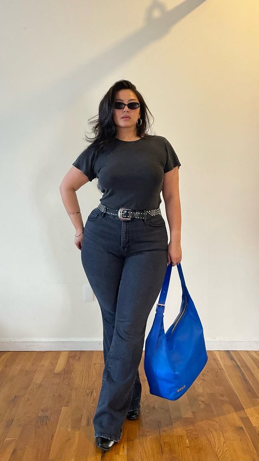 Instagram post by an influencer for GOOD AMERICAN. Caption reads: [...] your style? Shop the new Good American....